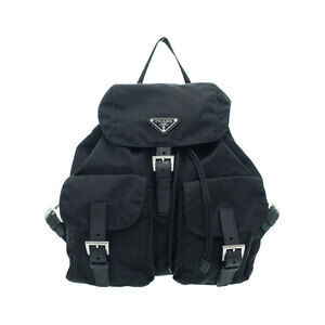 PRADA Two Pocket Tessuto Backpack Rucksack Daybag Black